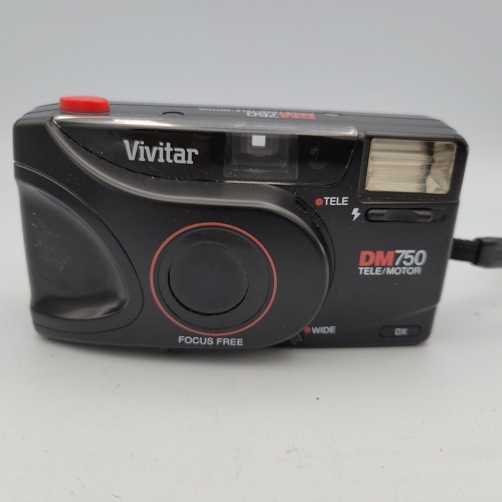 Vivitar DM750 35mm Film Camera Black Tele Motor Focus Free
